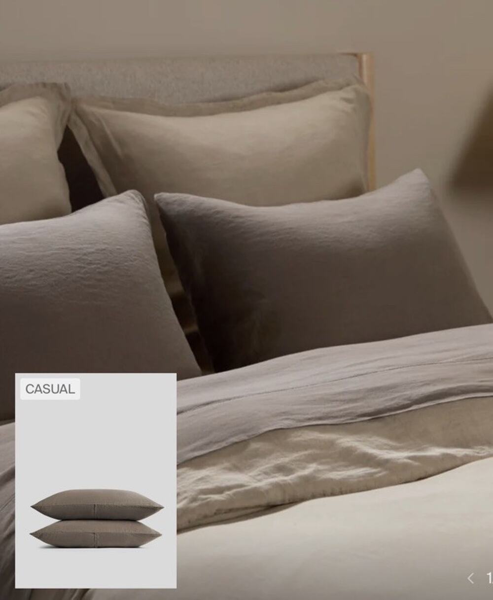 Parachute Linen Tencel Warm grey King Pillow Cases (2) NEW $99